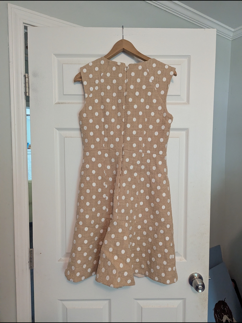 J. Crew Beige Polka Dot Midi Dress - Picture 4 of 4